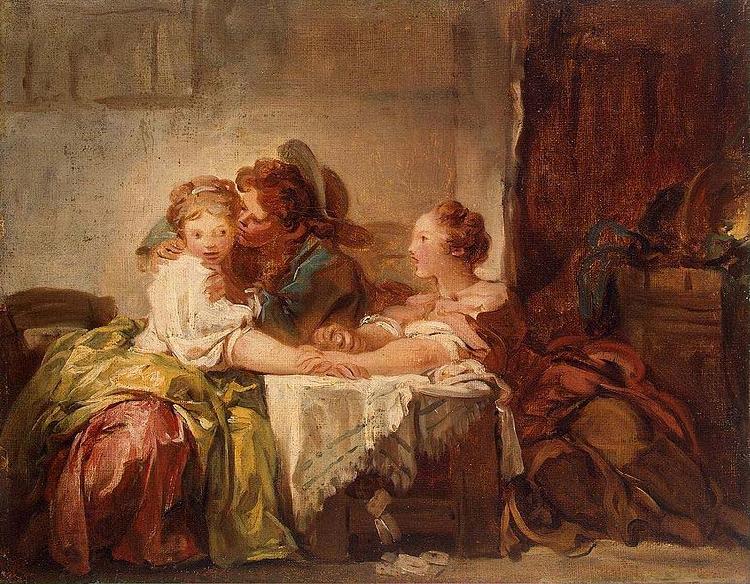 Jean-Honore Fragonard The Captured Kiss, the Hermitage, St. Petersburg China oil painting art